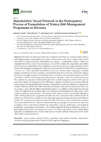 Stakeholders' Social Network in the Participatory Process Of