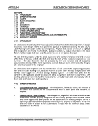 Article 4 Subdivision Design Standards