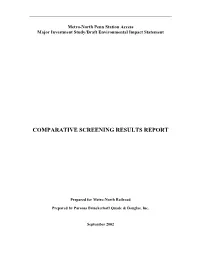 Comparative Screening Results Report