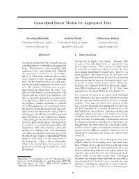 Generalized Linear Models for Aggregated Data
