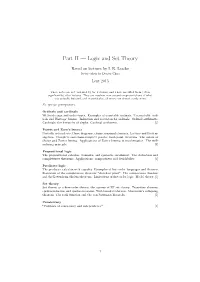 Logic and Set Theory