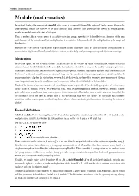 Module (Mathematics) 1 Module (Mathematics)
