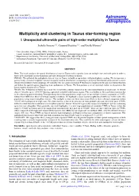 Multiplicity and Clustering in Taurus Star-Forming Region I
