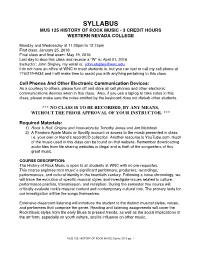 MUS 125 SYLLABUS(Spring 2016)