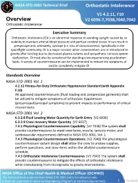 Orthostatic Intolerance V1 4.2.11, F10 Overview V2 6036-7,7038,7040,7042 Orthostatic Intolerance