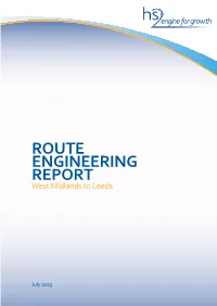 ROUTE ENGINEERING REPORT West Midlands to Leeds