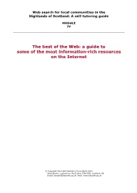 The Best of the Web: a Guide to Some of the Most Information-Rich Resources on the Internet