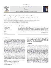 The Rate of Granule Ripple Movement on Earth and Mars
