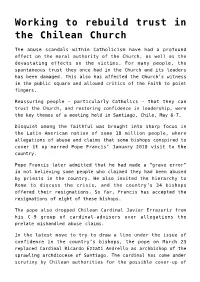 Working to Rebuild Trust in the Chilean Church