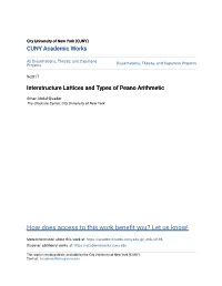 Interstructure Lattices and Types of Peano Arithmetic