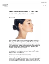Jawline Sculpting—Why It's Not All About Filler