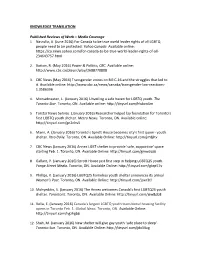 KNOWLEDGE TRANSLATION Published Reviews of Work
