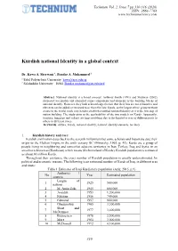 Kurdish National Identity in a Global Context