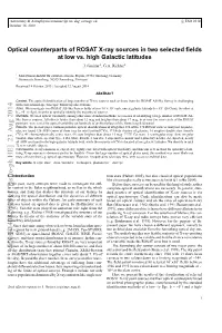 Optical Counterparts of ROSAT X-Ray Sources in Two Selected Fields at Low