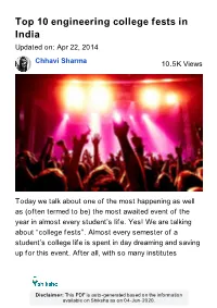 Top 10 Engineering College Fests in India | Shiksha.Com