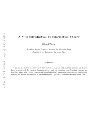 A Mini-Introduction to Information Theory