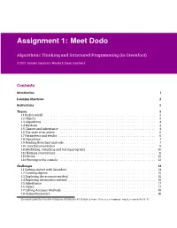 Assignment 1: Meet Dodo