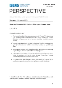 Boosting Vietnam-US Relations: the Agent Orange Issue