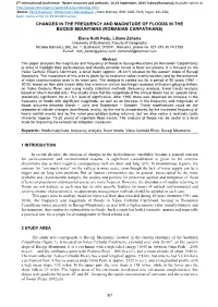 Changes in the Frequency and Magnitude of Floods in the Bucegi Mountains (Romanian Carpathians)