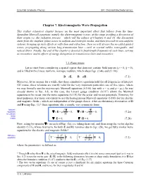 Chapter 7. Electromagnetic Wave Propagation
