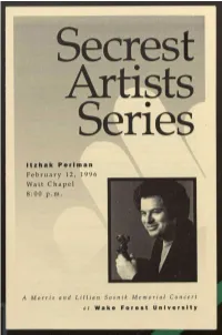 Download: 1996 Itzhak Perlman Event Program