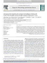 Interspecies Discrimination of A. Fumigatus and Siblings A. Lentulus and A. Felis of the Aspergillus Section Fumigati Using the Aspergenius® Assay