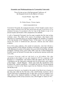 Scientists and Mathematicians in Czernowitz University
