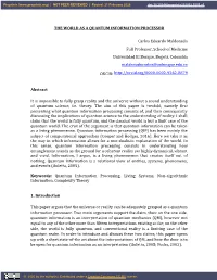 The World As a Quantum Information Processor