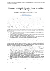Workspace - a Scientific Workflow System for Enabling Research Impact