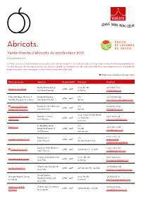 Abricots. Vente Directe D’Abricots Du Producteur 2021