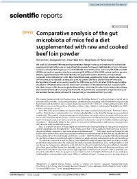 Comparative Analysis of the Gut Microbiota of Mice Fed a Diet
