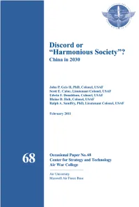 Discord Or “Harmonious Society”?