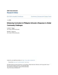 Enhancing Curriculum in Philippine Schools in Response to Global Community Challenges