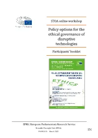 Policy Options for the Ethical Governance of Disruptive Technologies