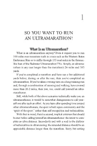 So You Want to Run an Ultramarathon!