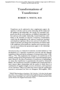 Transformations of Transference