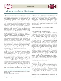 Adverse Events of Upper GI Endoscopy
