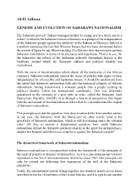 Ali El Aallaoui GENESIS and EVOLUTION of SAHARAWI