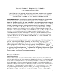 Bovine Genomic Sequencing Initiative Cattle-Izing the Human Genome