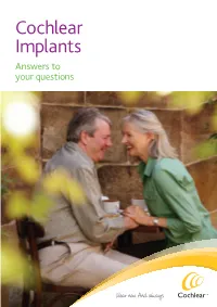 Cochlear Implants Answers to Your Questions