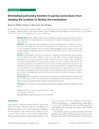 Diminished Pulmonary Function in Pectus Excavatum: from Denying the Problem to Finding the Mechanism