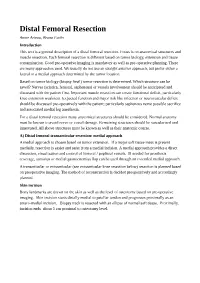 Distal Femoral Resection Annie Arteau, Bruno Fuchs Introduction This Text Is a General Description of a Distal Femoral Resection