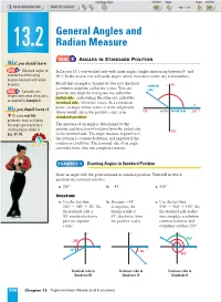General Angles and Radian Measure 777 EXAMPLE 3 Converting Between Degrees and Radians