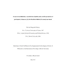 Grassroots Mobilization, Co-Production of Public Policy and the Promotion Of