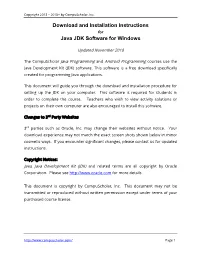 Java JDK Install Instructions