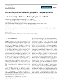 Microbial Signatures of Health, Gingivitis, and Periodontitis