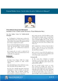 Regional Maritime Issues, Can the Indian Ocean Be Collaboratively Managed?