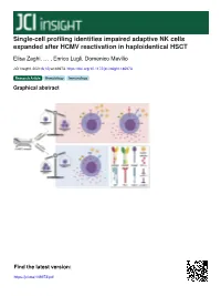 Single-Cell Profiling Identifies Impaired Adaptive NK Cells Expanded After HCMV Reactivation in Haploidentical HSCT