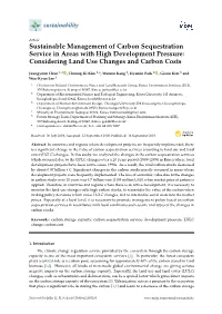 Sustainable Management of Carbon Sequestration Service in Areas with High Development Pressure: Considering Land Use Changes and Carbon Costs