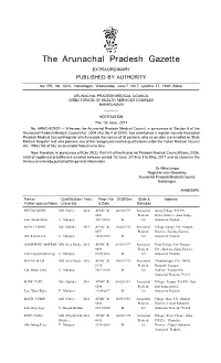 The Arunachal Pradesh Gazette EXTRAORDINARY PUBLISHED by AUTHORITY